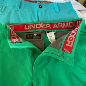 Under Armour Men’s Golf Shorts 32 Blue and Green